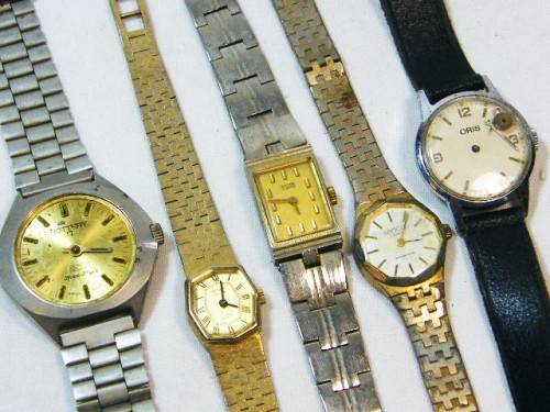 Lot of 5 vintage ladies mechanical watches for spares - not working
