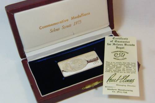 1973 Selous Scouts fine silver ingot # 0178 of 1500