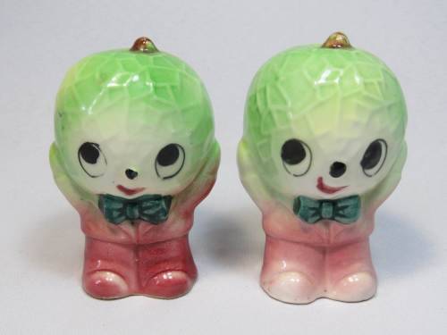 Vintage cabbage brothers porcelain salt and pepper shakers