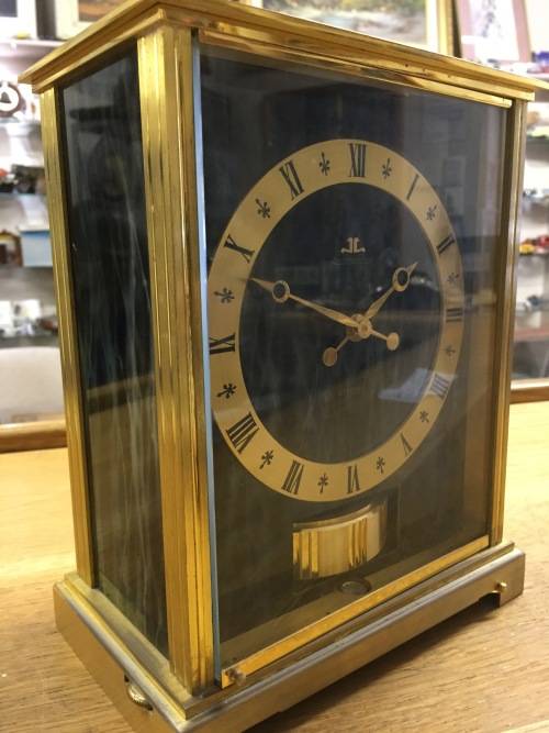 Vintage Jaeger Le Coultre Embassy Green faux marble Atmos clock - working