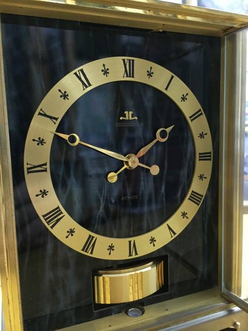 Vintage Jaeger Le Coultre Embassy Green faux marble Atmos clock - working