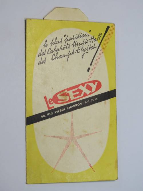 Vintage LeSexy Carbaret Music Hall card with `Strip`-tease picture
