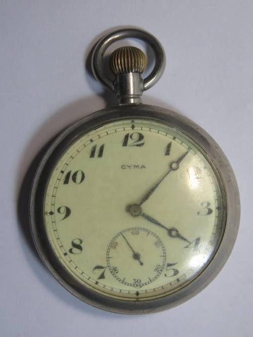 Vintage Cyma pocket watch - Not working - Mainspring broken