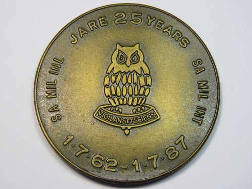 SADF 1962-1987 SA Military Intelligence 25 years medallion