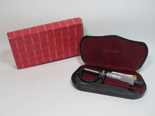 Vintage Starrett 436MRL micrometer 25mm in case with box