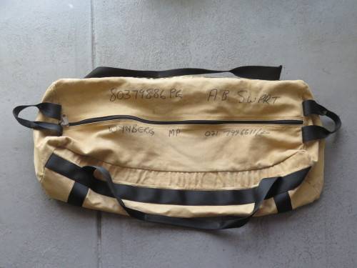 Unusual Military duffle bag belonged to AB Swart of Wynberg MP