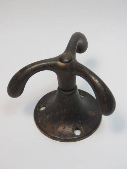 Vintage brass triple hook