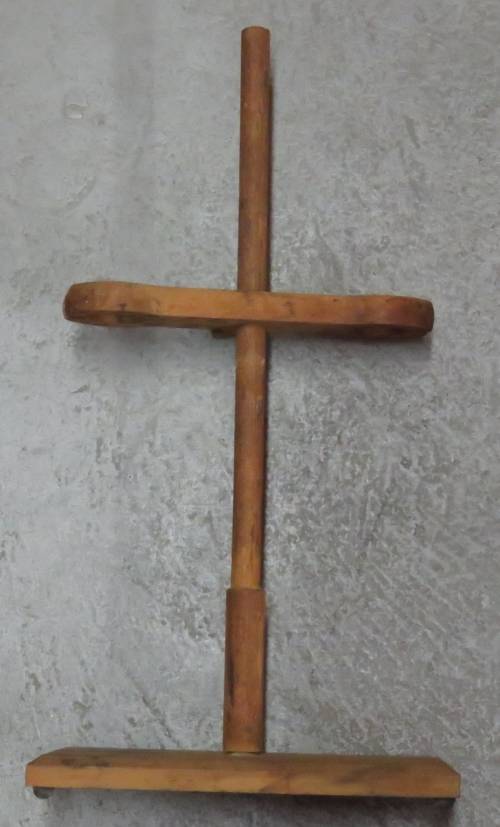 Vintage Science Lab wooden double funnel stand