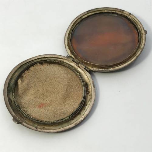 Antique Silver Filigree Powder Compact - very high class work - weighs 63.7g