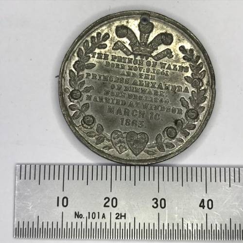 Lead medallion - marriage Prince of Wales to Princess Alexandra of Denmark 1863
