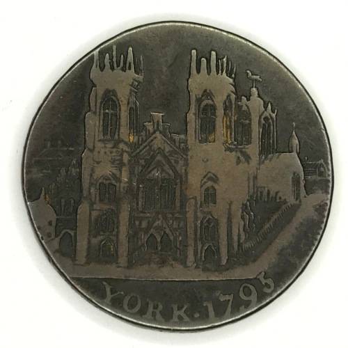 British medallion York 1795 and Clifford`s tower on obverse