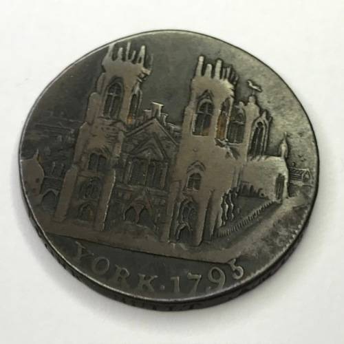 British medallion York 1795 and Clifford`s tower on obverse