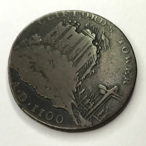 British medallion York 1795 and Clifford`s tower on obverse