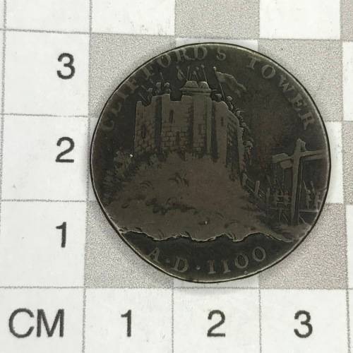 British medallion York 1795 and Clifford`s tower on obverse