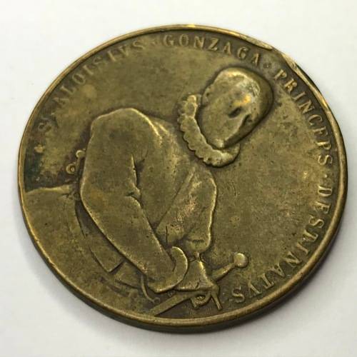 Medallion to commemorate the death of St. Aloysius Gonzaga in 1591 - SCARCE