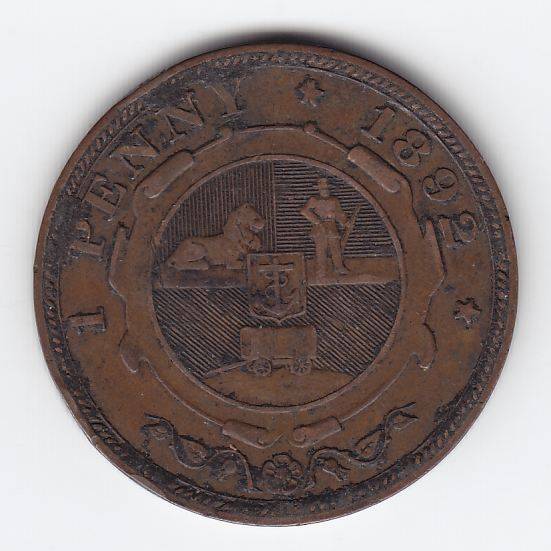 1892 ZAR Kruger penny, bargain coin