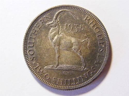 1935 Southern Rhodesia 2 Shillings - Decmarkdown