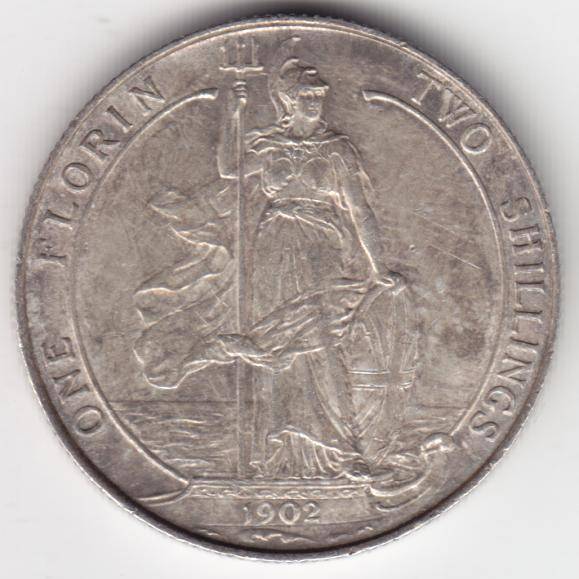 1902 Great Britain Florin ( 2 Shilling ) AU + or better - as per photo