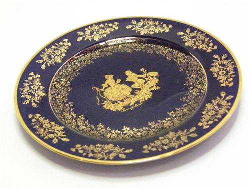 Limoges Castle France Blue & Gold  Side Plate - as per photo
