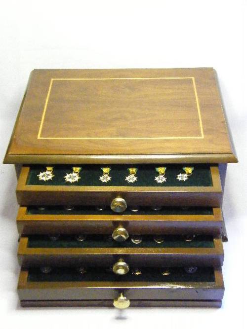 Set of 45 Rhodesian Honours & Awards Miniature Medals in wooden display case - as per photo