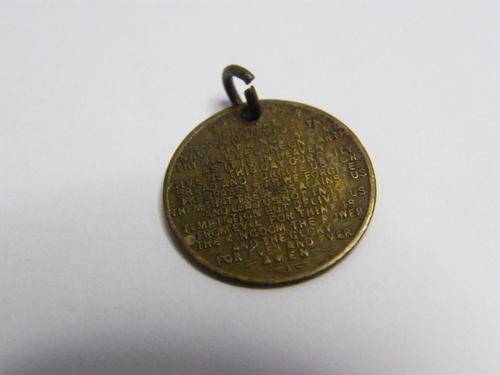 Small Vintage Pendant with " Our Father " Prayer - as per photo