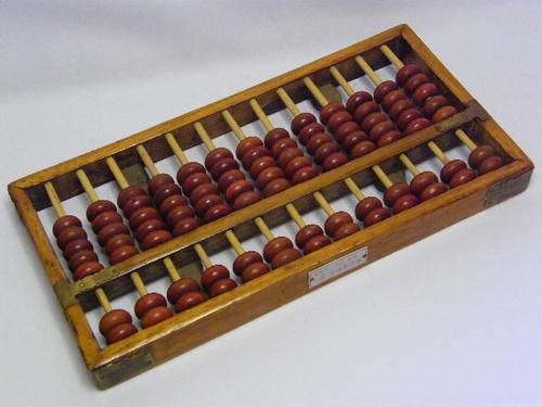 Vintage Chinese Abacus ( Counting Frame ) with Wooden Beads - as per scan