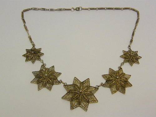 Vintage Silver Filagree Necklace ( Palestine ) 25.7 g - as per photo