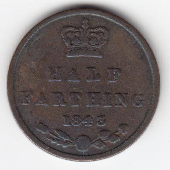 1843 Great Britain Half Farthing - as per scan