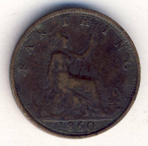 1860 Great Britain Farthing - @ CRAZY R1 start