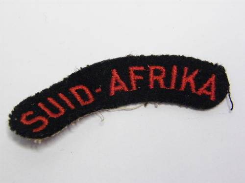 South African Navy Cloth Shoulder Title - Worn in the 1960's - ' Afrikaans '