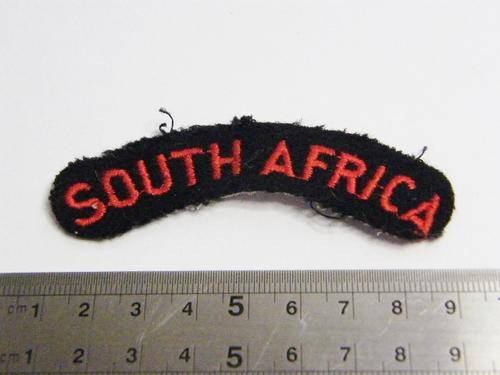 South African Navy Cloth Shoulder Title - Worn in the 1960's - ' English ' - as per photo