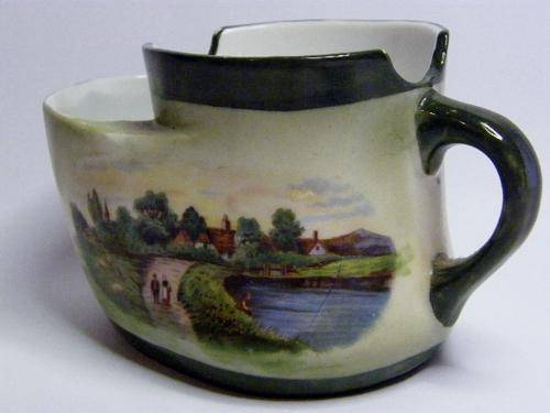 Vintage Porcelain Shaving Mug with Dutch Scene - as per photo