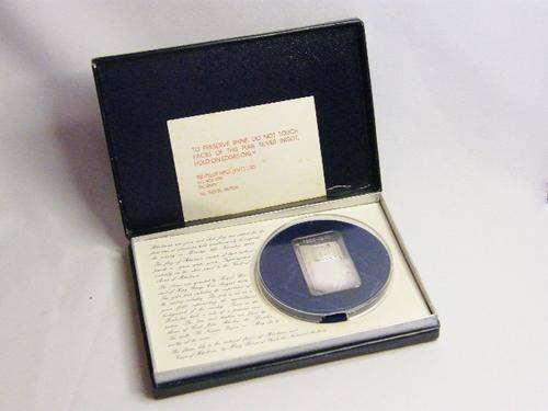 Rhodesia 1968 - 1979 Pure Silver Bullion bar / ingot - Voices of Rhodesia - 60.5 g - in original box