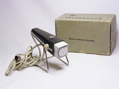 Vintage Telefunken TD7 Recording Microphone with stand & original box - not tested - as per photo
