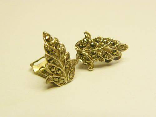 Pair of Marcasite Clip-on Earrings - as per photo