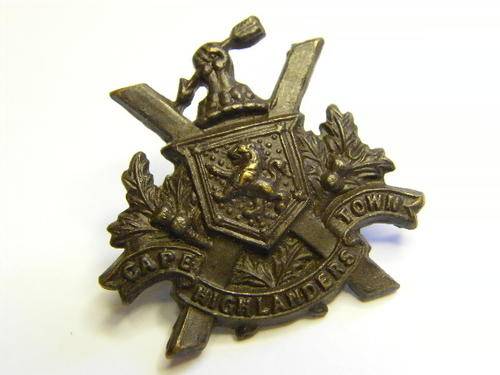 South Africa Cape Town Highlanders Glengarry collar badge - as per photo