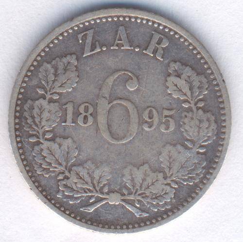1895 ZAR Kruger sixpence - fine + - ON SALE