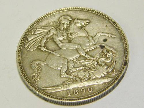1890 Great Britain Victoria silver crown - as per photo