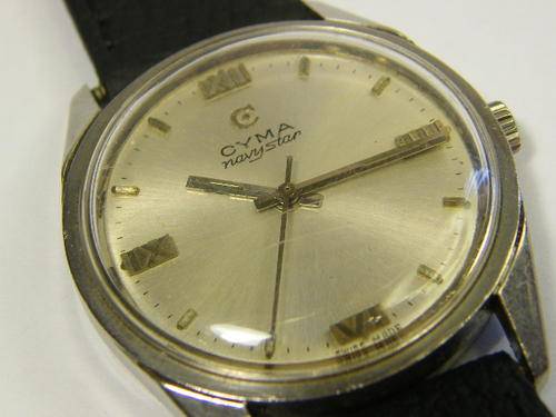 Vintage Cyma navy Star manual wind mens watch - working - as per photo