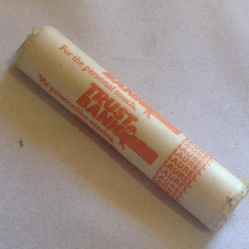 Trust Bank roll of uncirculated 1 cent coins - 1990