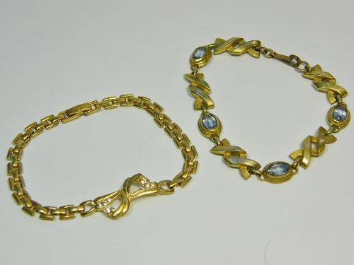 Lot of 2 gold color bracelets - as per photo