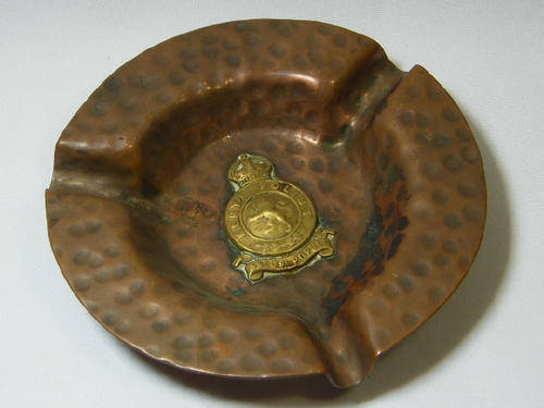 Copper ashtray with Police badge - as per photo