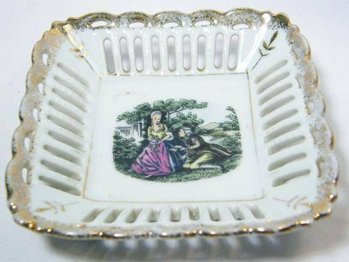 French themed porcelain trinket bowl - as per photo