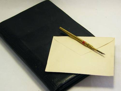 Vintage notebook pouch with portable fountain pen - made by Asprey & Sons London - as per photo