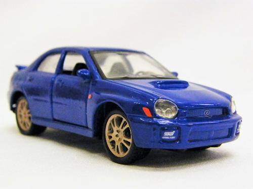 Subaru Impreza WRX STi model car - scale 1/40 Maisto with stand - pull back action - as per photo