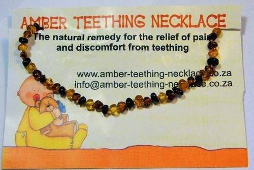 Amber Teething necklace for babies to relief teething pain - as per photo