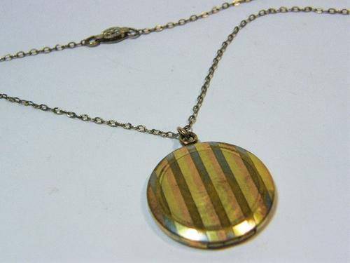 Vintage gold color photo locket with necklace - as per photo