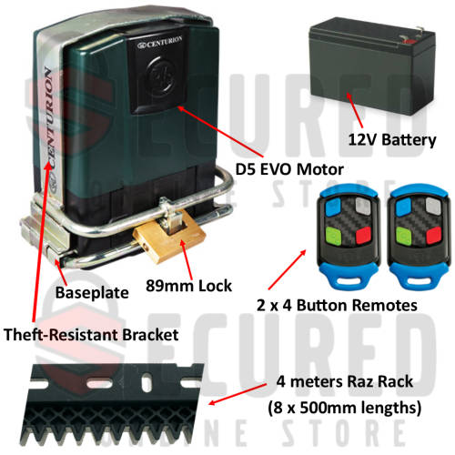 Centurion D5 EVO Slide Gate Motor Ultimate Kit (Free Shipping to your door)
