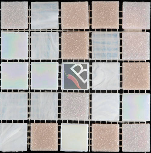 River Mix  Pink  20x20x4mm - 25 Tiles