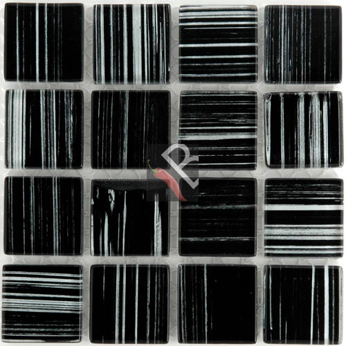 Zebra Mosaic Black 23x23x4mm - 16 Tiles